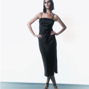 Zara midi slip satin dress